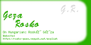 geza rosko business card